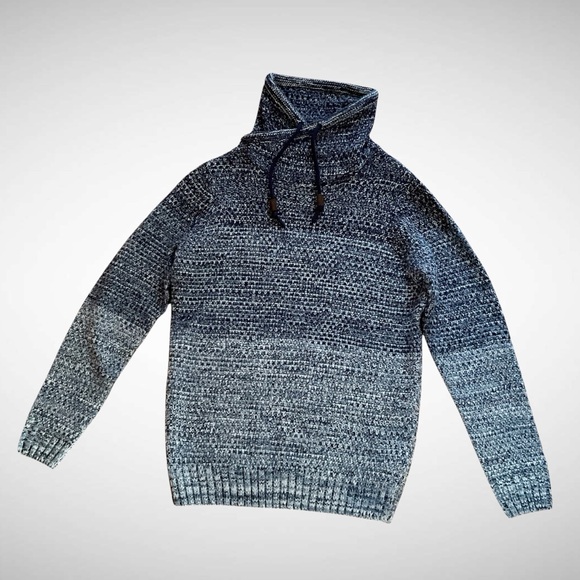 Piazza Italia Man Ombre Pullover Cowlneck Sweater Long Sleeves - Picture 9 of 9